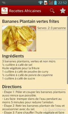 Recettes Africaines android App screenshot 1